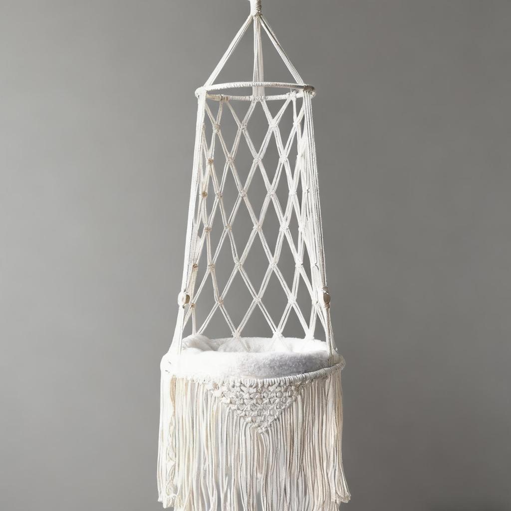 Bohemian Woven Cat Hammock Bed | Hanging Basket Swing for Pets