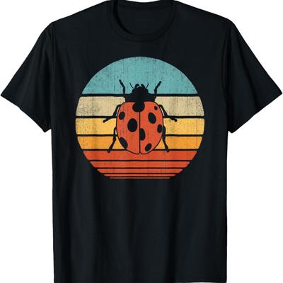 Ladybug Retro Vintage 60s 70s Sunset Bug Insect Men Women T-Shirt
