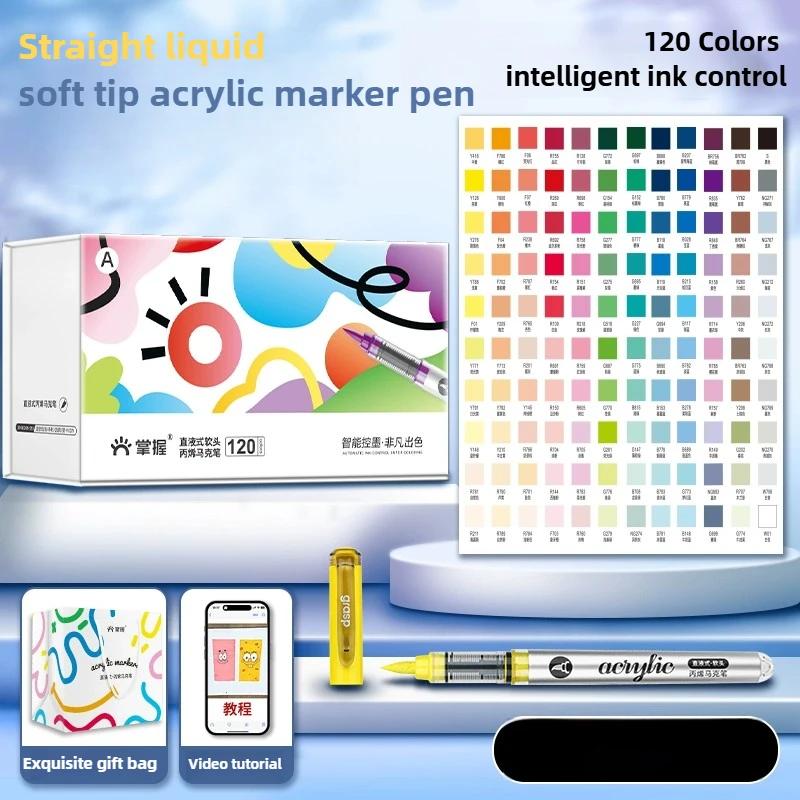 GRASP 120/1 Colors Acrylic Paint Pens Markers Brush Tip Paint Markers for Rock Painting Wood Stone,Christmas DIY Art Supplies