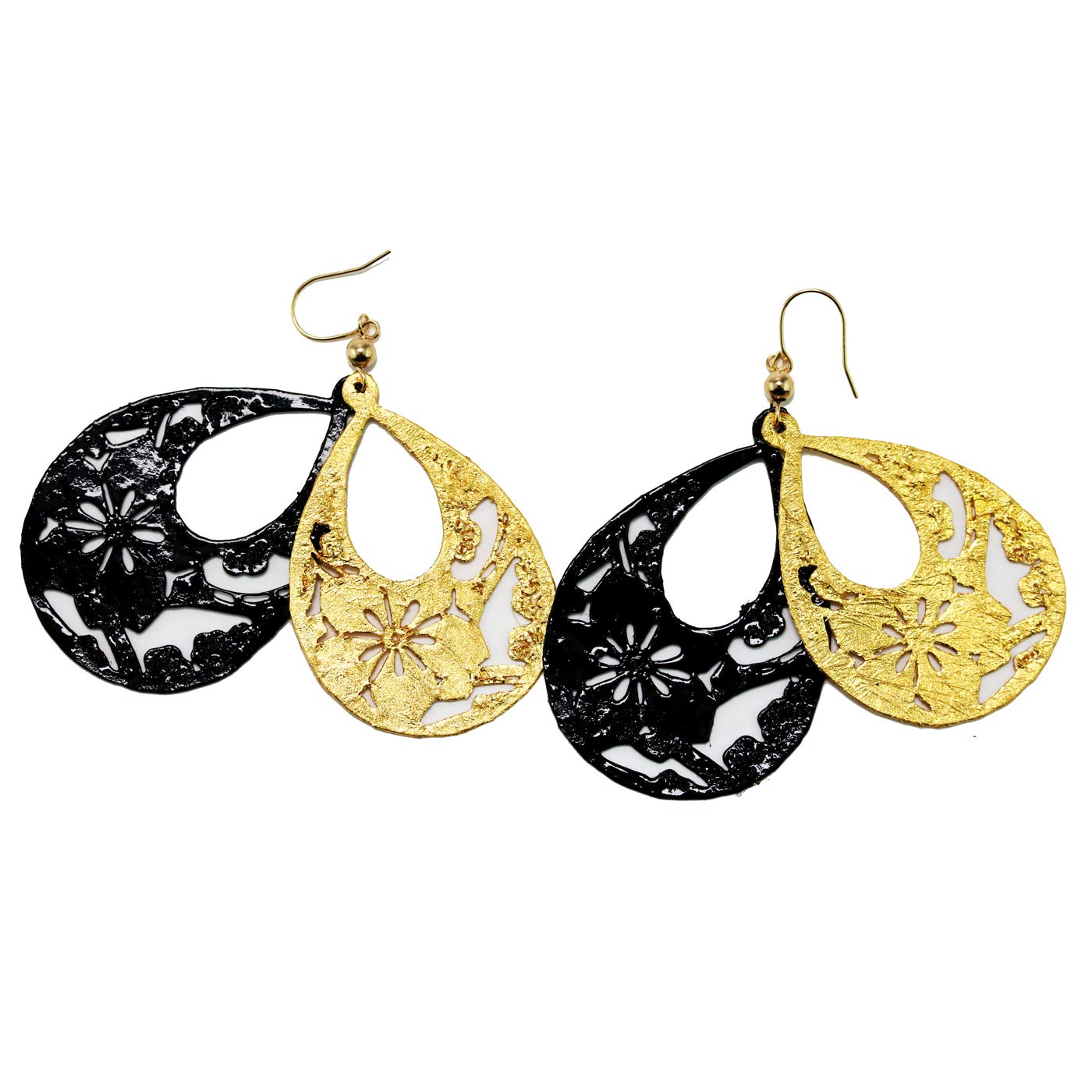 

сережки KIRIE BIJOU Sakura Bijou Hook обидва золоті кімоно в японському стилі [Kirie Sakura] типу, вушка, ультралегкі, жіночі сережки, виріз, лист,