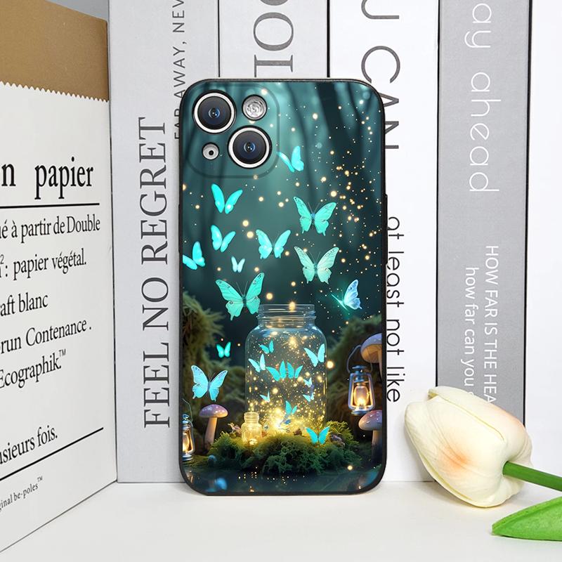 Beautiful Forest Butterfly Book Printed Phone Case for iPhone 17 16 12 11 14 13 15 Pro Max Mini X XS MAX XR 7 8 Plus Soft Cover