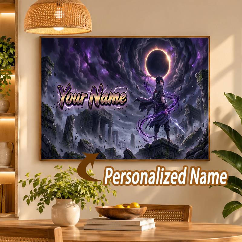 Sasuke Uchiha Custom Name Diamond Painting Personalized 5D Full Drill DIY Diamond Art Home Decor