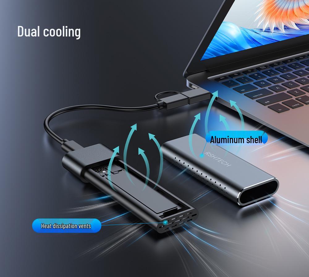 Rongshenghui M.2 SSD Enclosure USB-C to NVME/NGFF Dual Protocol External Drive Case
