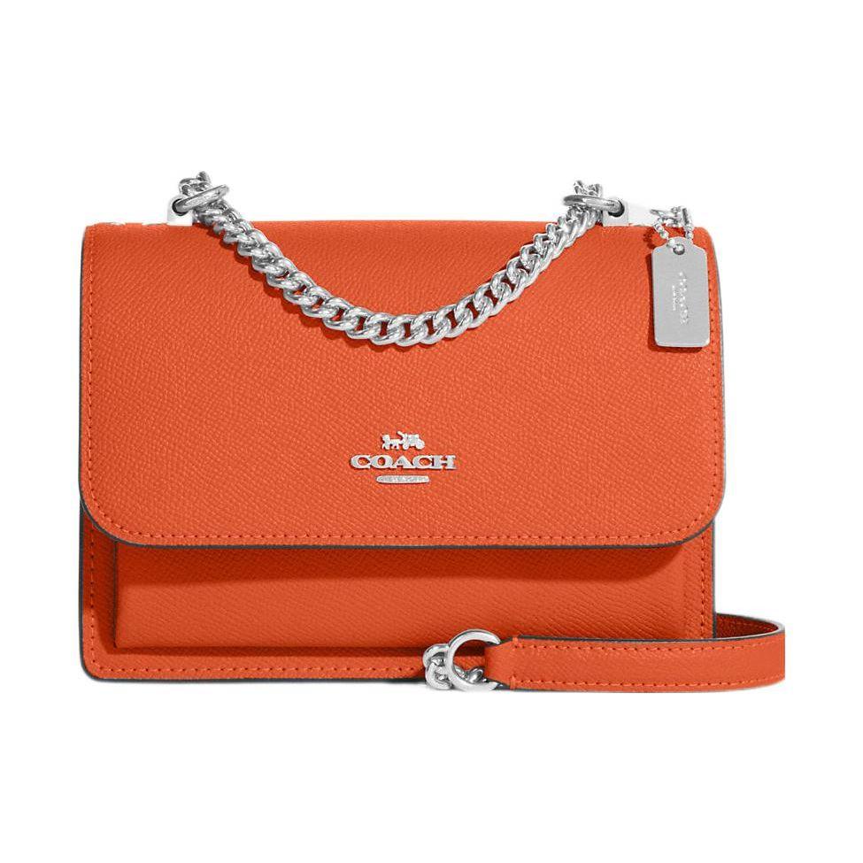 

Coach Klare 18 Solid Color Silver Logo Plaque Flap Chain Crosshatch Leather Envelope Shoulder Bag Women Bags Orange C9949-SVC88 Basic Set (Bag+Dust Bag)