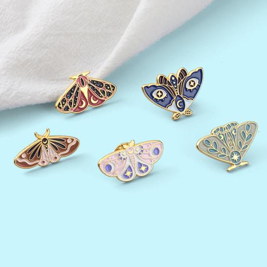 Women Brooch Moth Enamel Exquisite Special Cute Bag Pin for Gift