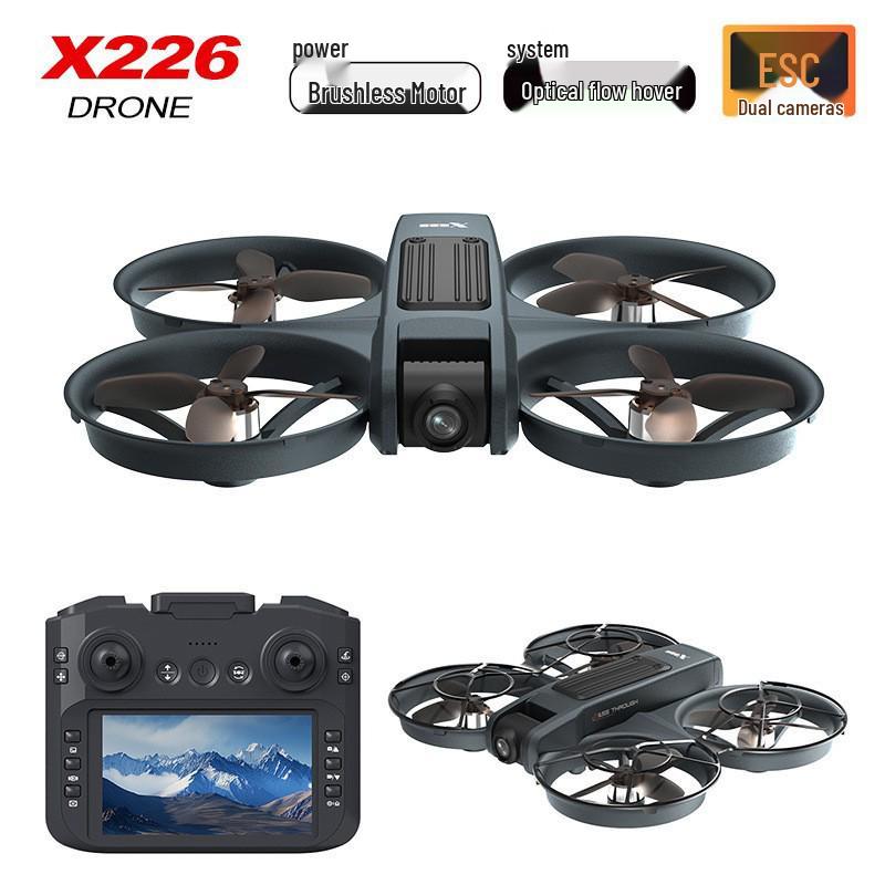 Cross X226VR Dual Image FPV Drone with Brushless Motors, Optical Flow Stability, and Aerial Photography Capability.