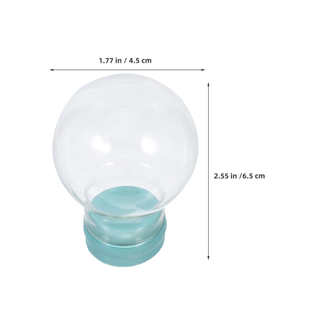 3PCS DIY Clear Water Globe 45mm Empty Glass Dome Jar  Fillable Christmas Snow Globe with Rubber Cap for Wedding Home Store Decor