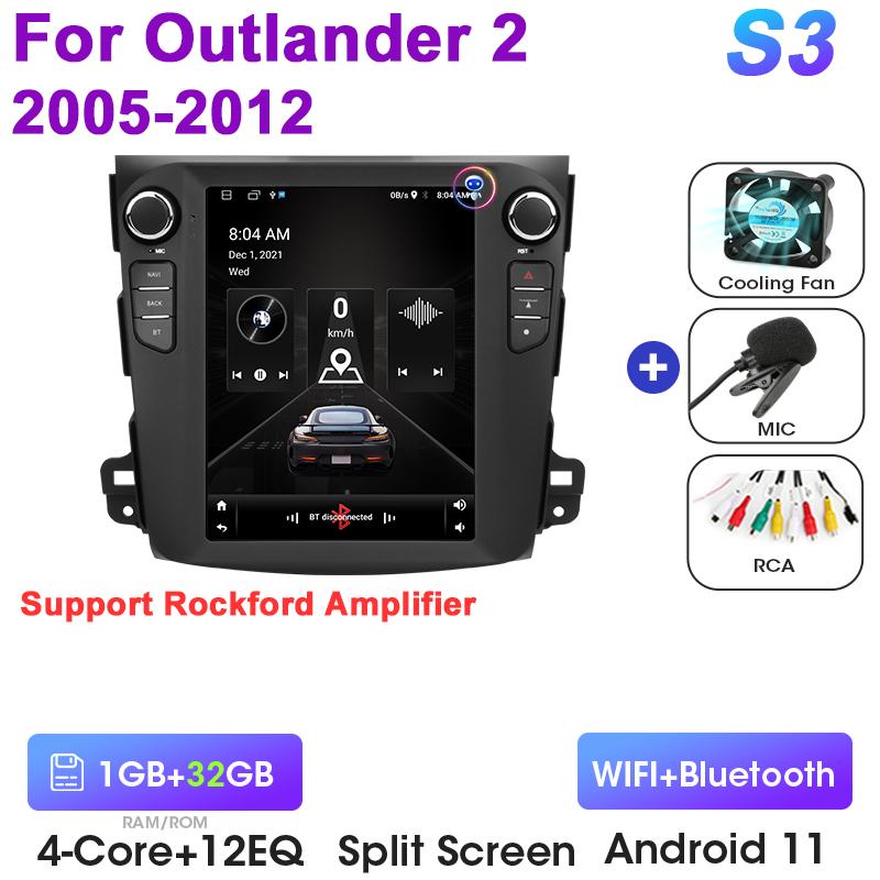 2 Din Android 12 Car Radio For Mitsubishi Outlander Xl 2 2005-2012 For Citroen C-Crosser 2007-2013 Multimedia Video Player GPS