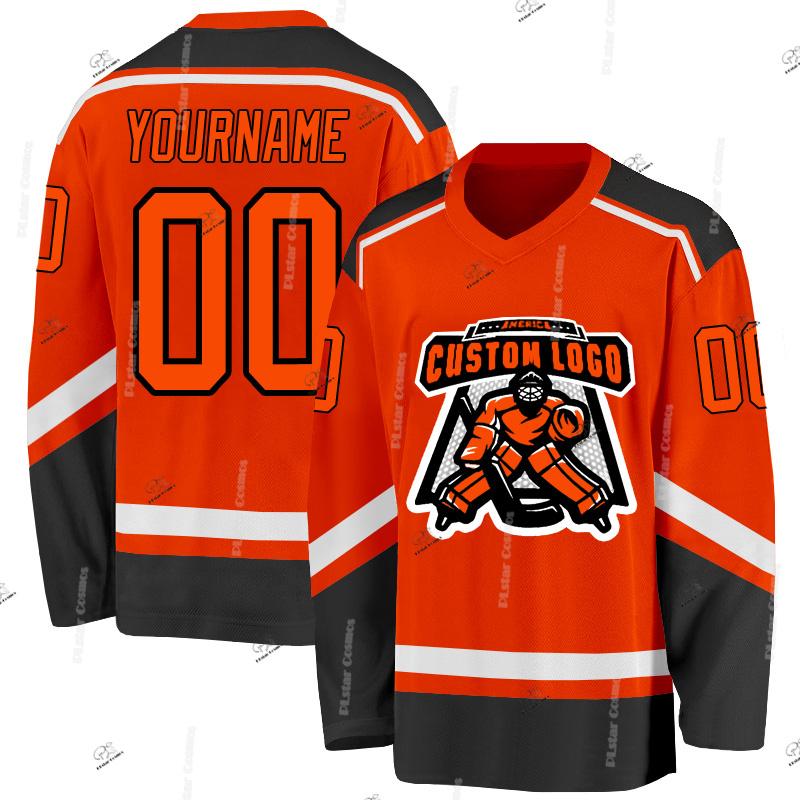 Custom Name Team Suits Gradient Graffiti Colorful Vintage Retro Breathable Pullover 3DPrint Casual V-Neck Hockey Jersey Shirts J