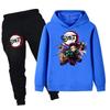 PB095 Kids Boys Girls Kimetsu No Yaiba Print Long Sleeves Hoodie Pants Trousers Clothes Sets