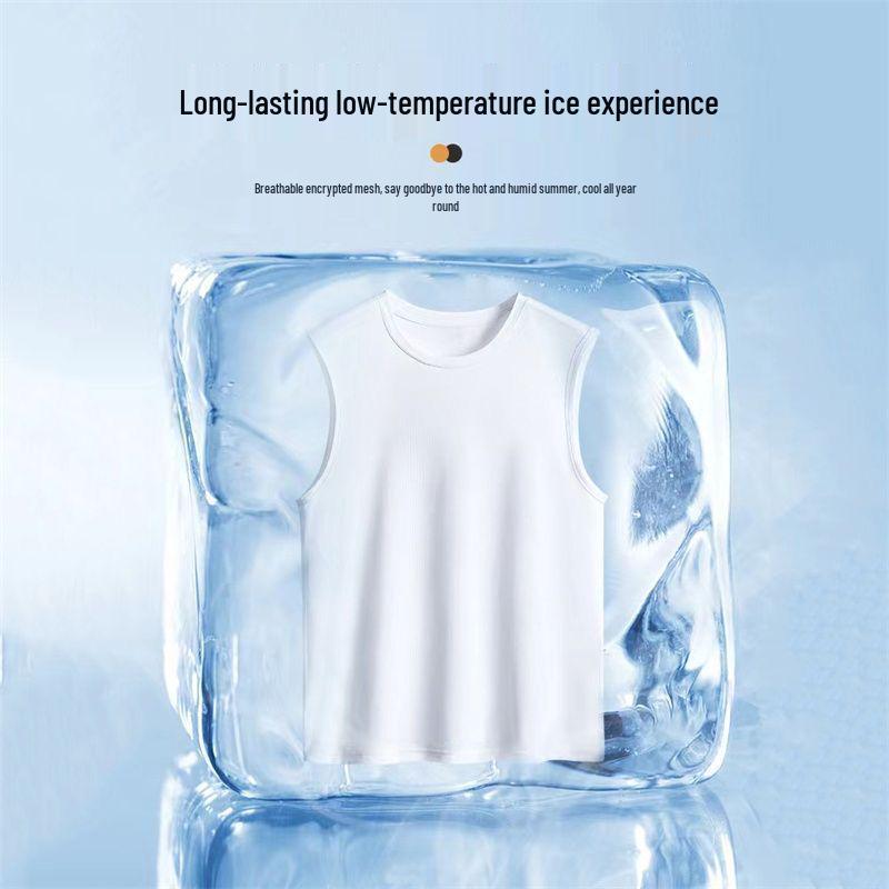 Men's Ice Silk Quick-Dry Sleeveless Vest - Breathable, Loose Fit for Summer Fitness