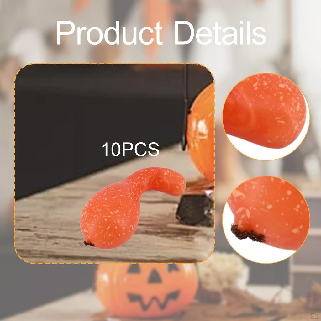10 Pieces Foam Pumpkins Halloween Thanksgiving Decorations Orange Tabletop Centerpiece Harvest