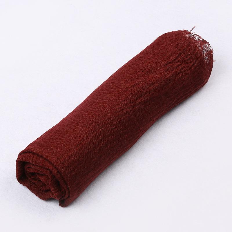 180*90cm Women Muslim Crinkle Hijab Scarf Femme Musulman Cotton Linen Solid Headscarf Islamic Hijab Shawls and Wraps