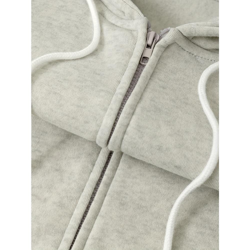 Y2k Style Loose Fitting Pullover Jacket Long Sleeved Women's Hooded Sweatshirt Zipper Cardigan Top Trendy Cool Feeling