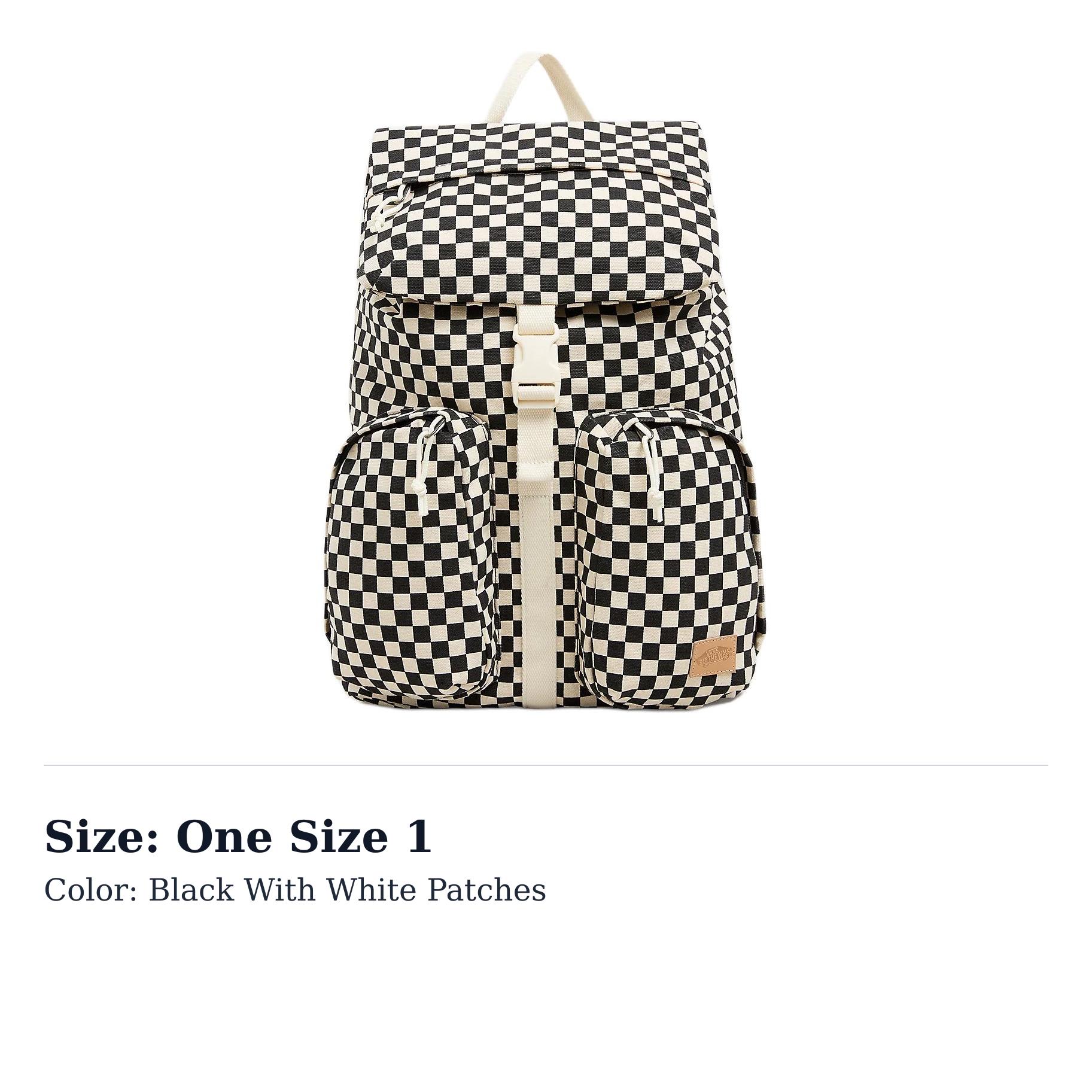 Vans Canvas Backpack Regular Unisex Black White VN000HDDY28 One Size 1 белый