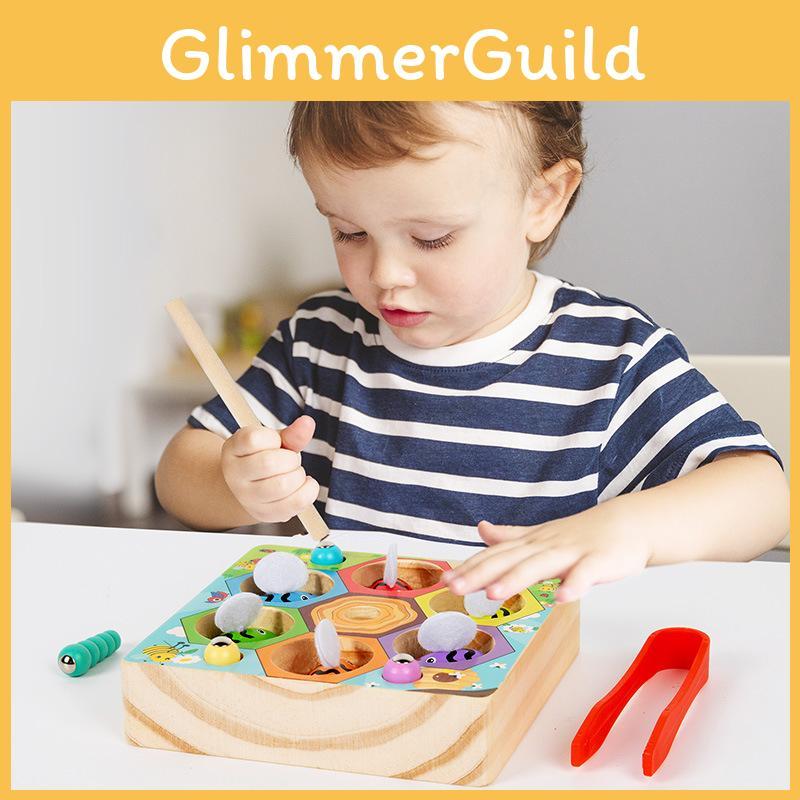 Wooden Magnetic Bug Catcher Game For Kids Educational Learning Toy