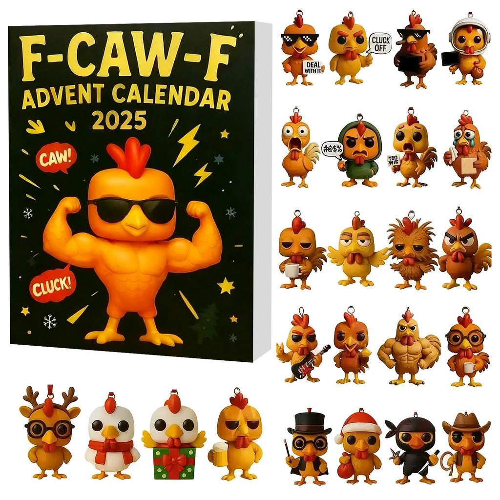 

Christmas Advent Calendar F Caw F Chicken Decorative Figurines With Acrylic Material For Festive Celebrations StyleD