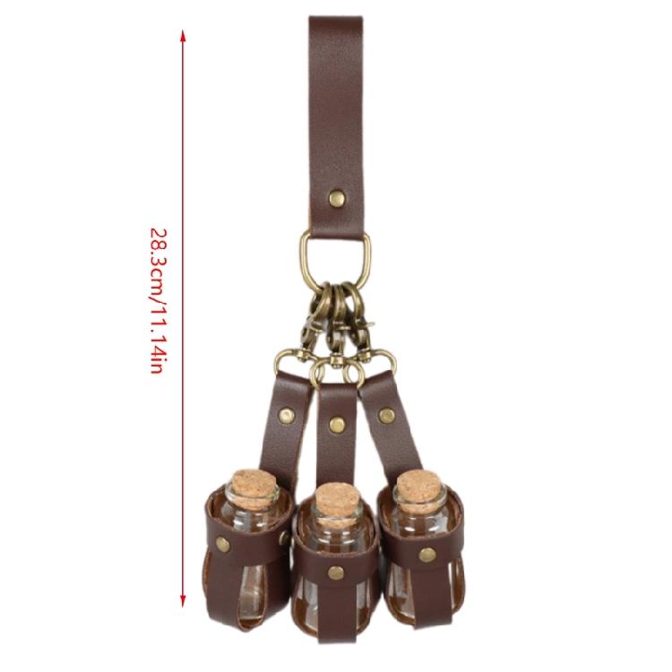 Witch Potion Bottle with Leather Holder and Cork Stopper for Halloween Cosplay Wizard Costume Cosplay Accessories