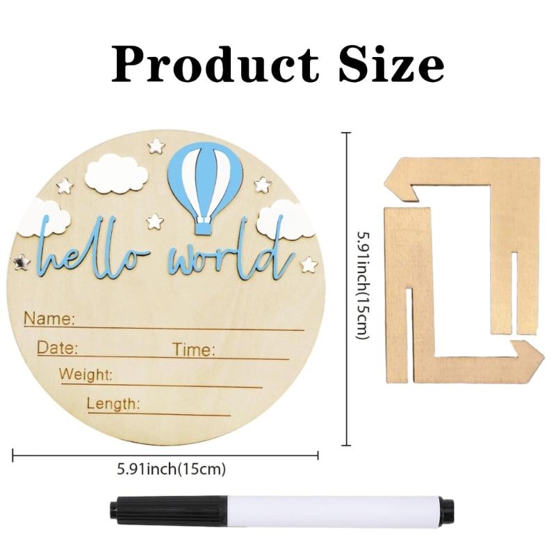 Wooden Baby Birth Announcement Plaque With Customizable Name And Date For Nursery Decoration