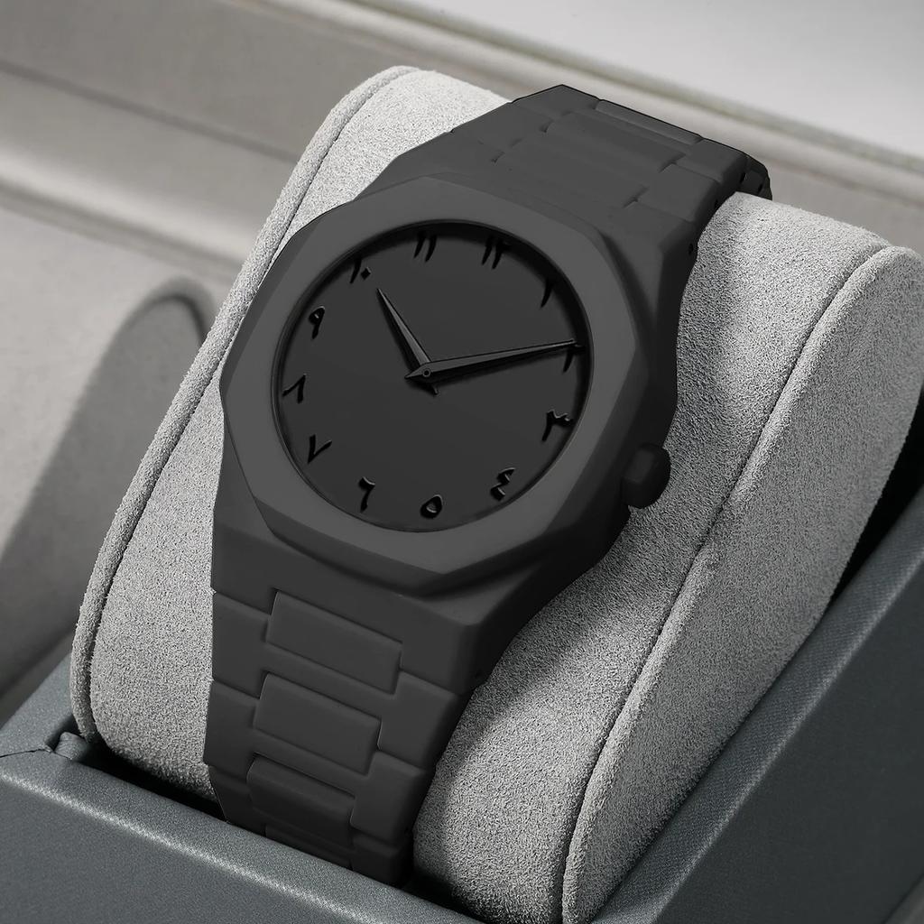 New Trend Fashion Men Watch Business Men Quartz Watch Classic Waterproof Round Watches Art Arabic Digital Dial Men's Clock