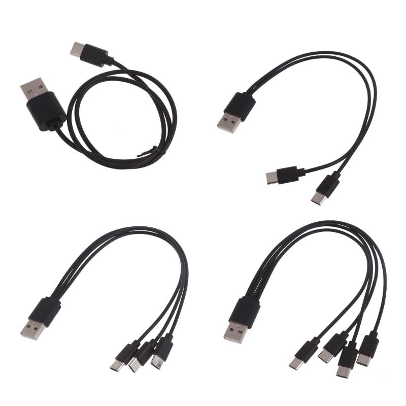 USB Multi Charging Cable 1/2/3/4 In 1 Multiple Phone Charger Cord USB C Multi Cable with Type C Port for Phones Tablets