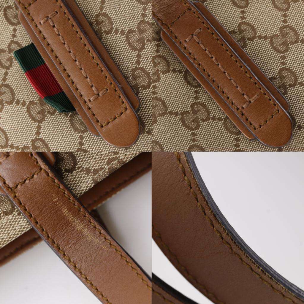 GUCCI Sherry line Tote Bag 308928 Brown GG canvas unisex Used