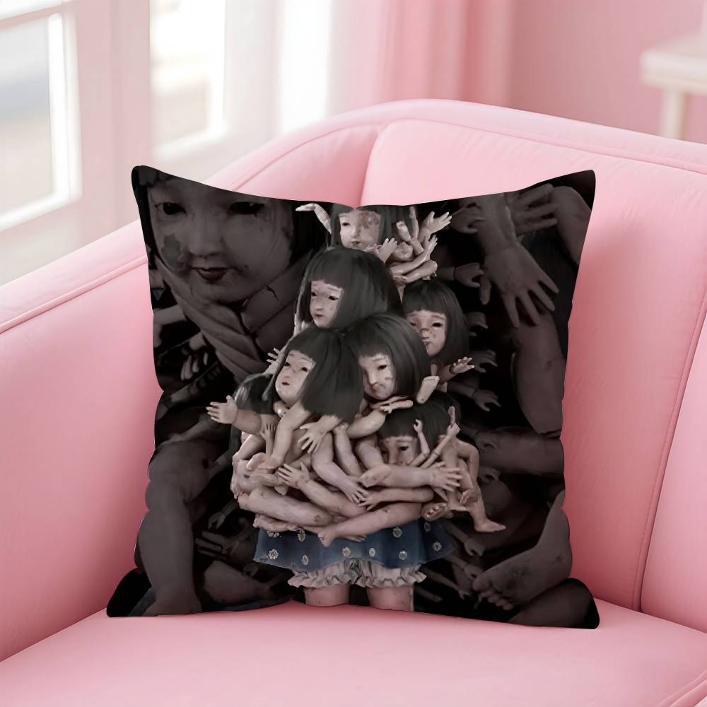 3Horrible Movie S-Silent Hill 3 Pillow Case Anti-dustmite Pillowcase Invisible Zipper Silky Short Plush Sofa Cushion Cover