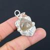 Sterling Silver Pear Golden Rutile Stone Engagement Art Deco New Pendant Jewelry