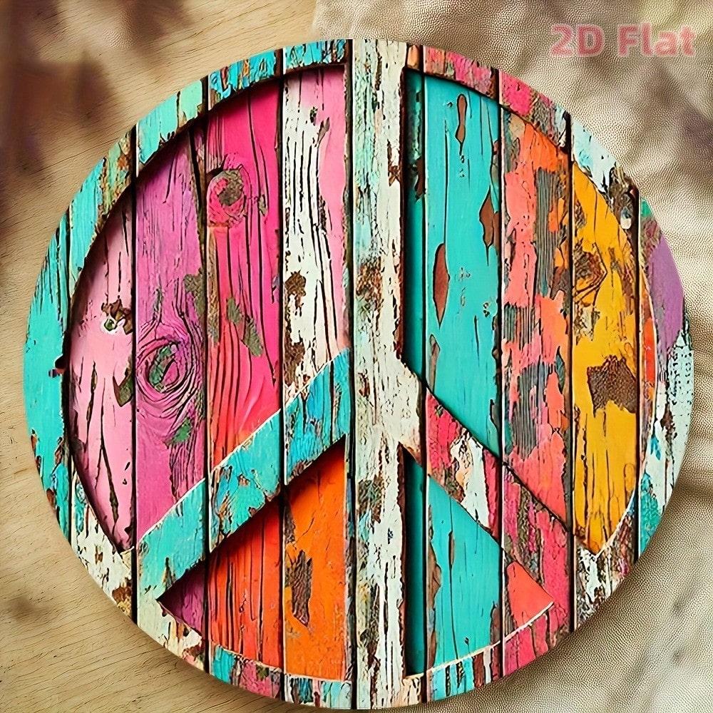 Round Metal Wall Art for Living Room Study Hallway Decor