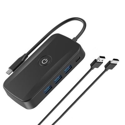 Eppfun Kabelloses HDMI-Set, kabelloser Hub, 30 m, stabile Übertragung, Sync-Ausgang für PC-Sender/Empfänger (mit USB-C-Adapter) Video/Audio