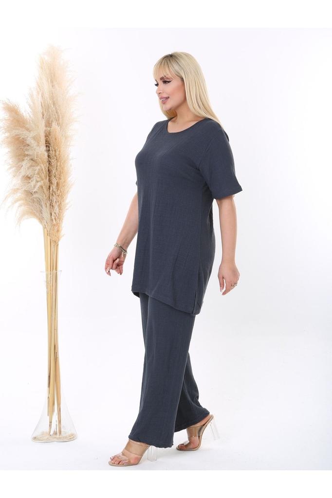 Dámský oblek velké velikosti pod svršek Velké velikosti s volným rozparkem a pružným zavinovacím oblekem