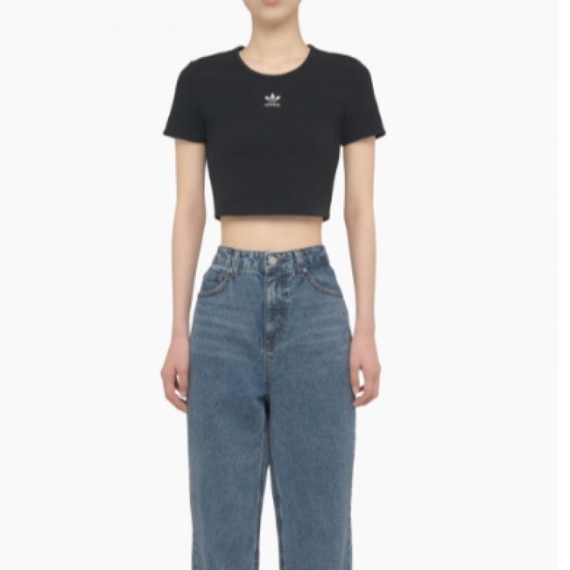 Adidas Lip Crop Tee   Black Ii8057