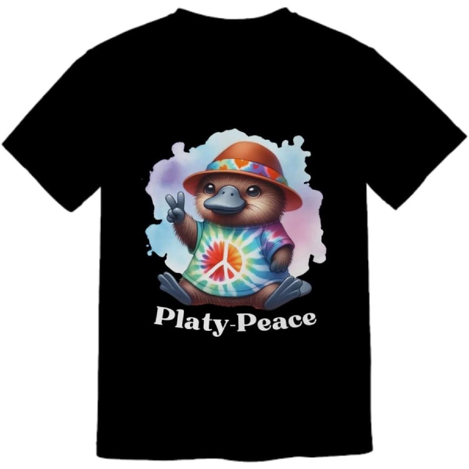 Platypus Shirt, Platy Peace Shirt, Gift for Platypus Lover, Platypus Lover Gift Comfort Color Tee Black S