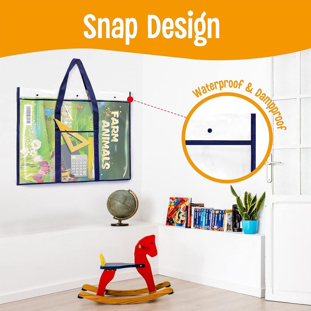 Bulletin Board Poster Art PVC Storage Pocket Chart with Accessories’ Pocket (30.5" x 24.8")