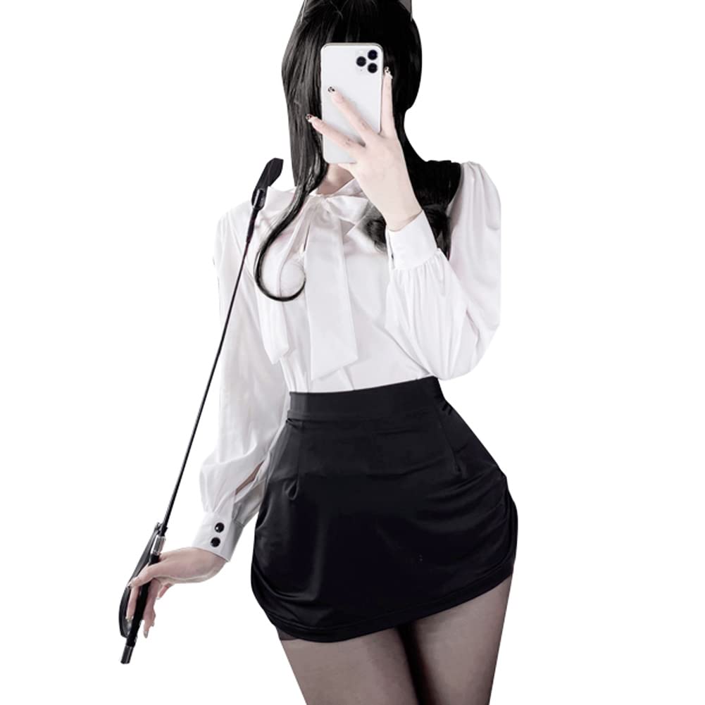 Cosplay Sexy Erotic OL Female Teacher Sexy Suit Set Costume Miniskirt Office Woman Private Tutor Secretary Uniform Blouse Tight Miniskirt Fancy Dress