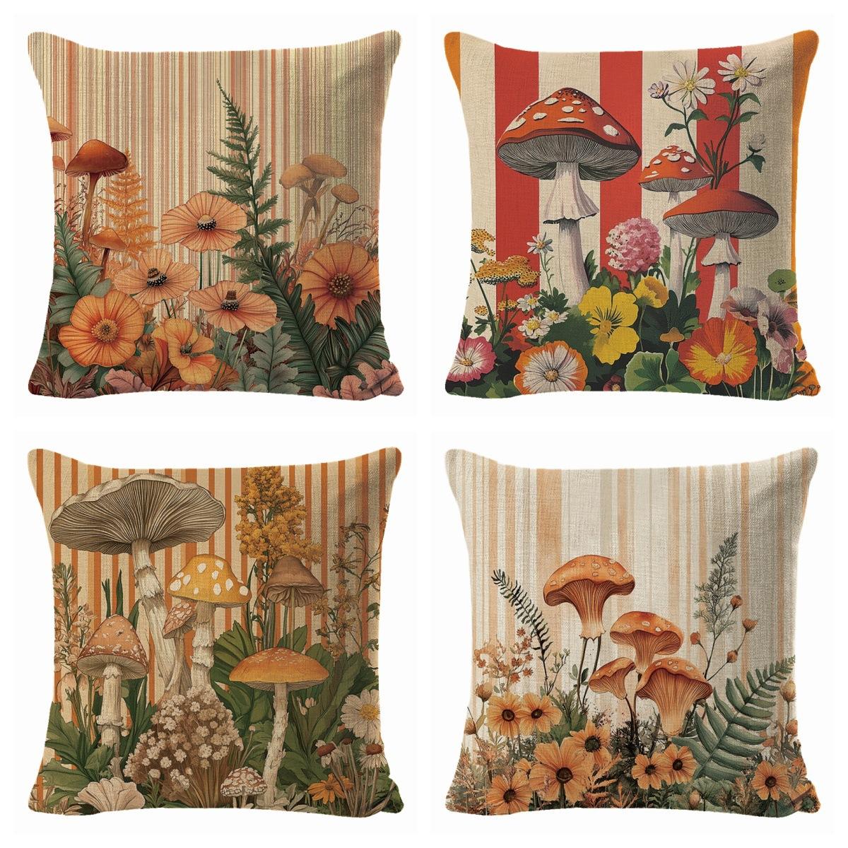 

Новый мультяшный гриб простой абстрактный чехол для подушки летнее украшение для дома подушка диванная подушка комплект из четырех предметов 45 * 45 throw pillow four-piece set