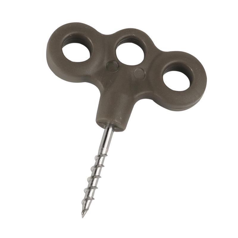 Windproof Three-Hole Tent Pegs with Hand-Tightened Deck Screws