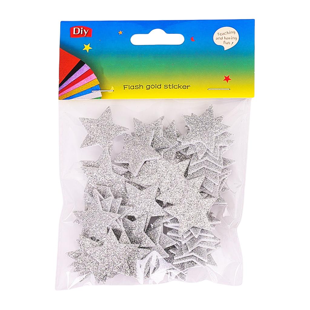 60Pieces Glittering Star Sticker Adhesive Foam Sticker Kids Reward Sticker for Card Making Scrapbooking Wall Decoration