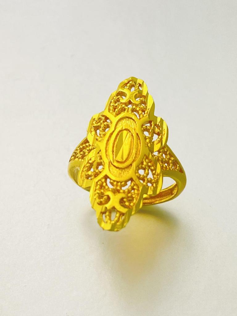 24K Gold Plated Adjustable Brass Ring - Personalized High-End Design