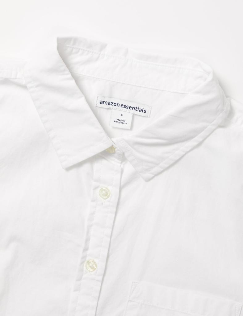 Amazon Essentials Regular Fit Long Sleeve Poplin Size XL Women's Shirt, White,