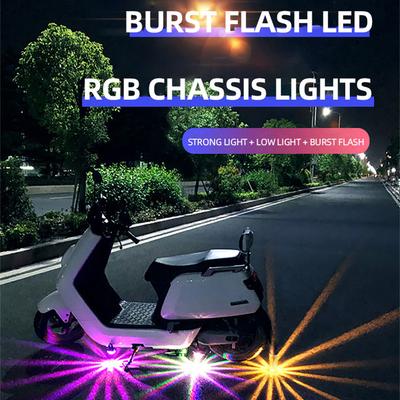 1PC Motorcycle Car Electric Vehicle Strobe Chassis Light Floodlight Decorative Light Atmosphere Light Strobe RGB Universal 12V