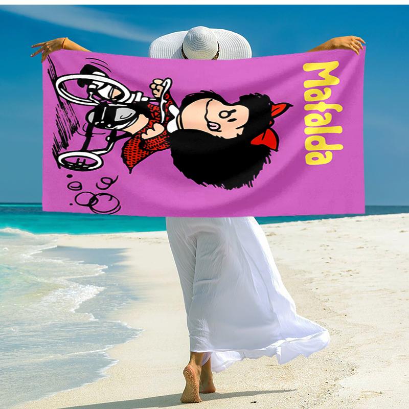 1pc Mafalda1 Beach Towel, Comfortable and Thick, and Swimming/Bath/Picnic/Camping Towel, Suitable for Seaside Beaches