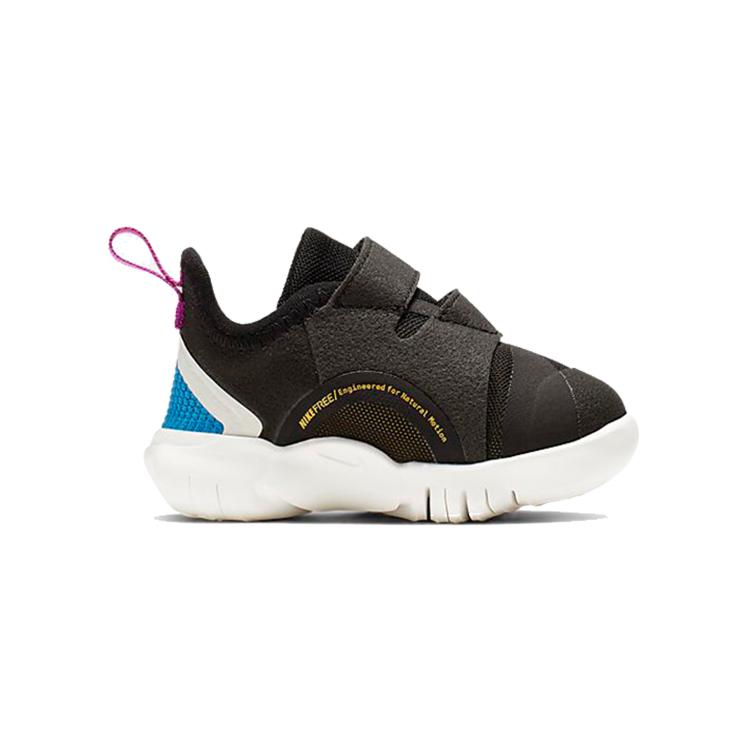 New Nike Free RN 5.0 Low-Top Running Shoes Black Yellow Infant And Toddler AR4146-003