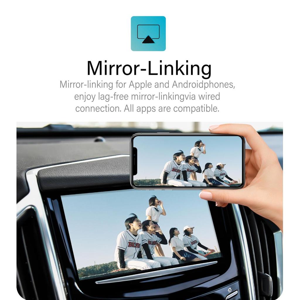 Sinairyu Wireless CarPlay Retrofit Kit Compatible For Cadillac SRX 2013-2015 Android Auto Mirror Link CarPlay