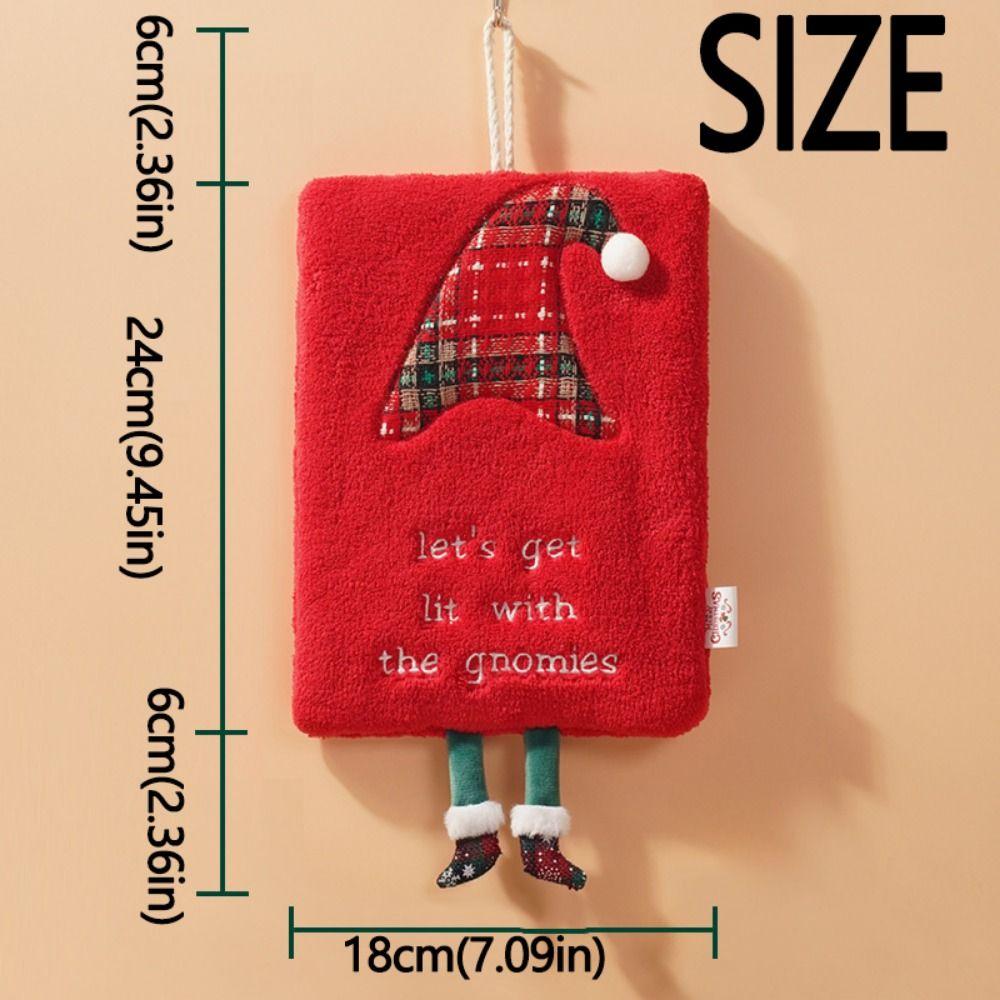 Coral Velvet Christmas Hand Towel Creative Children's Handkerchief  Holiday Party Decor