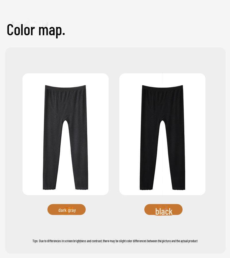 Women's Large Seamless Autumn Trousers - Japanese Style, Silk Acrylic, Warm & Cold-Proof Bottoming Pants