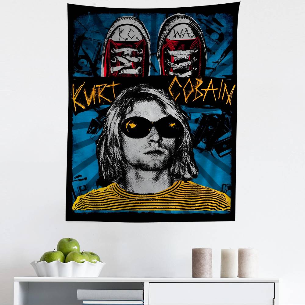 

NNirvana Rock Band Tapestry Multi Size Wall Art Room Home Decor for Living Room Bedroom Dorm Hot Sale High Quality Fabric 74x94cm(29x37in)