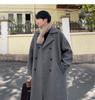 Men's British Style Wool Trench Coat - 2024 Autumn/Winter Trend, High-End Mid-Length Thick Jacket