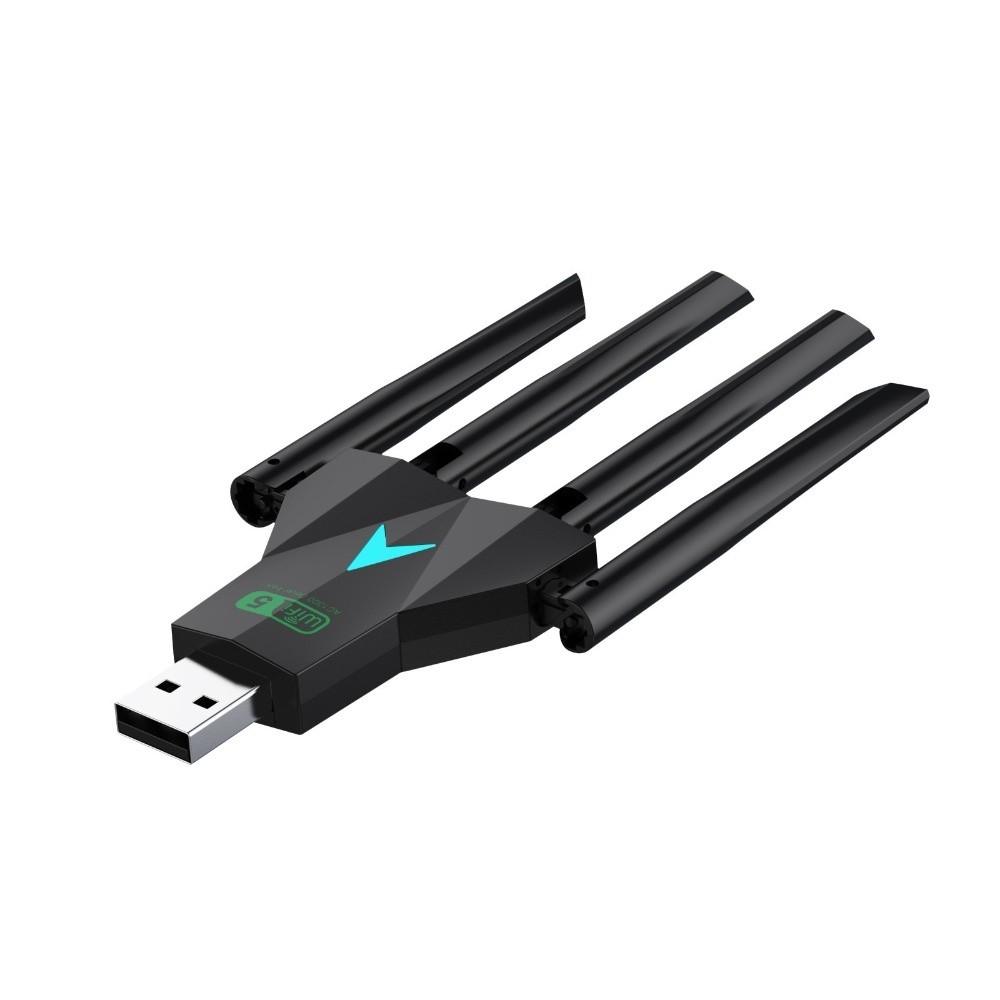 4 Antenna Design 1300Mbps WiFi Dongle Wireless Network Card  For Computer/PC/Tablet
