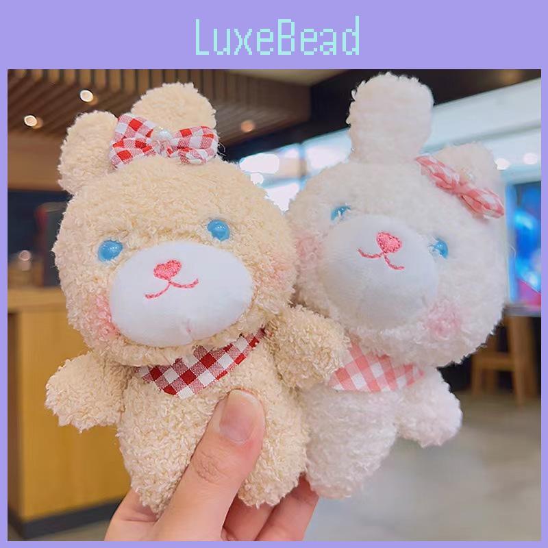 Rabbit Teddy Keychain Cute Cartoon Plush Toy Girls Kid Backpack Hanging Ornament